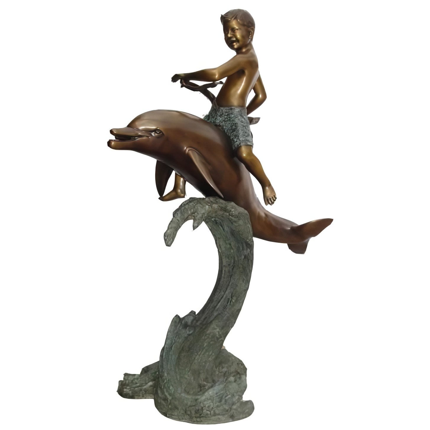 Boy Riding Dolphin Bronze Fountain