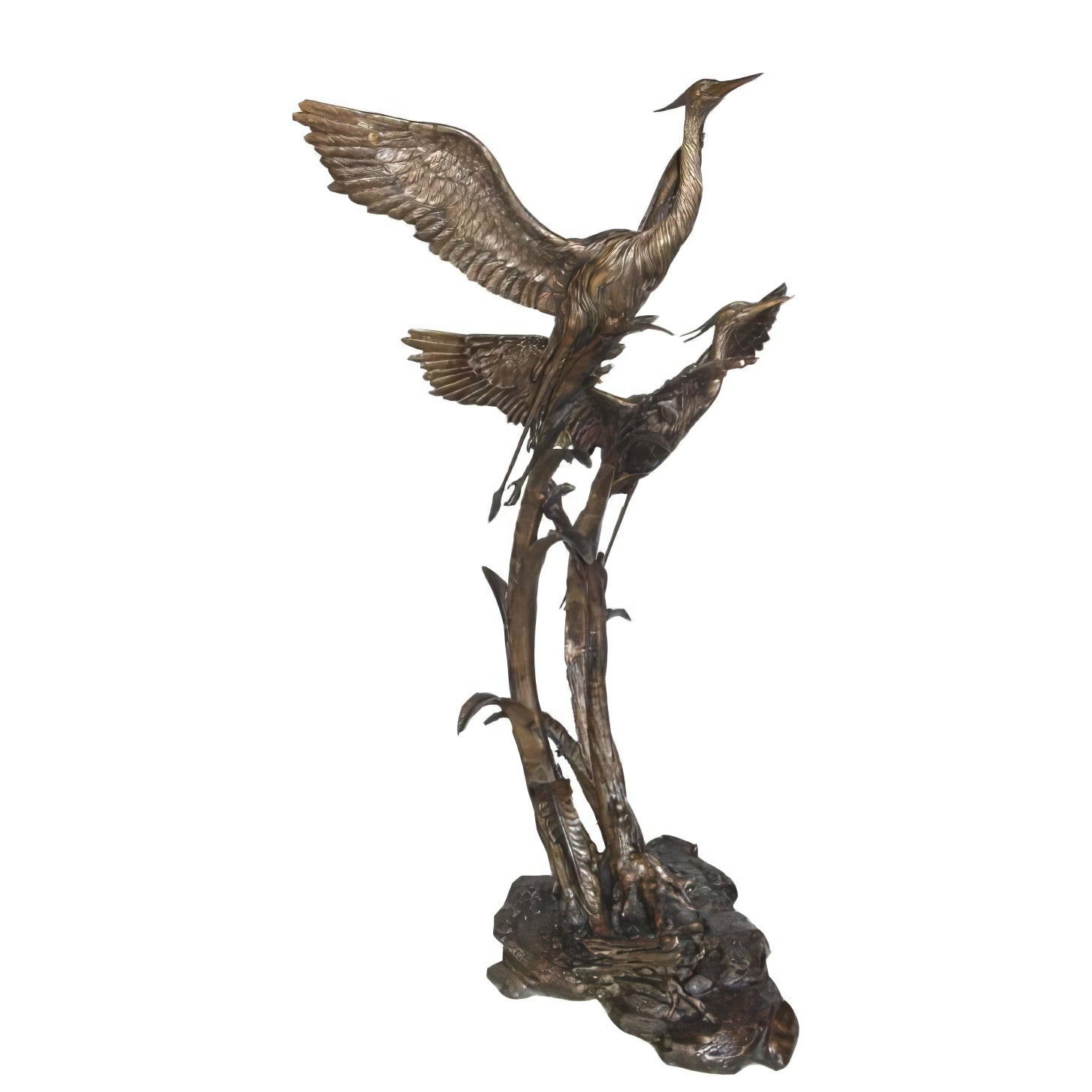 Flying Herons Bronze Sculpture
