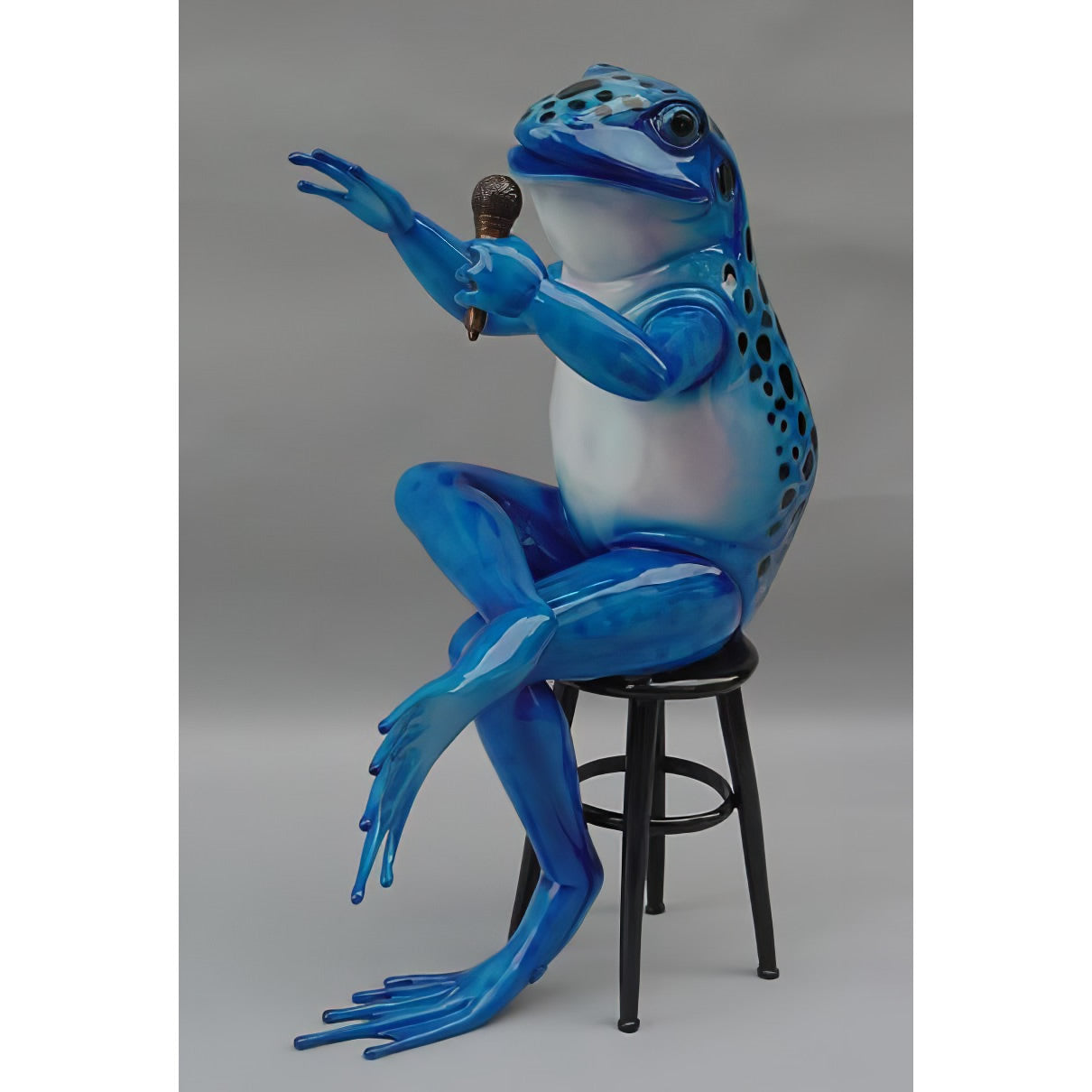 Colorful Frog Singing- Bronze Statue