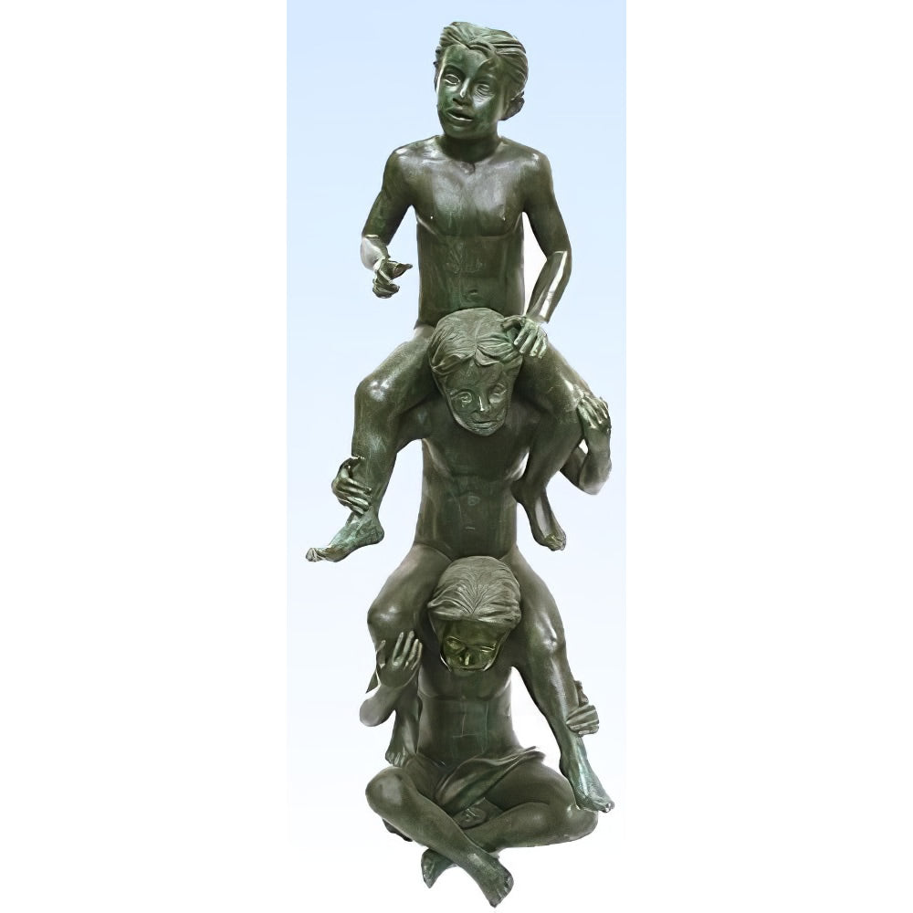 Children Sitting on Shoulders- Bronze Sculpture