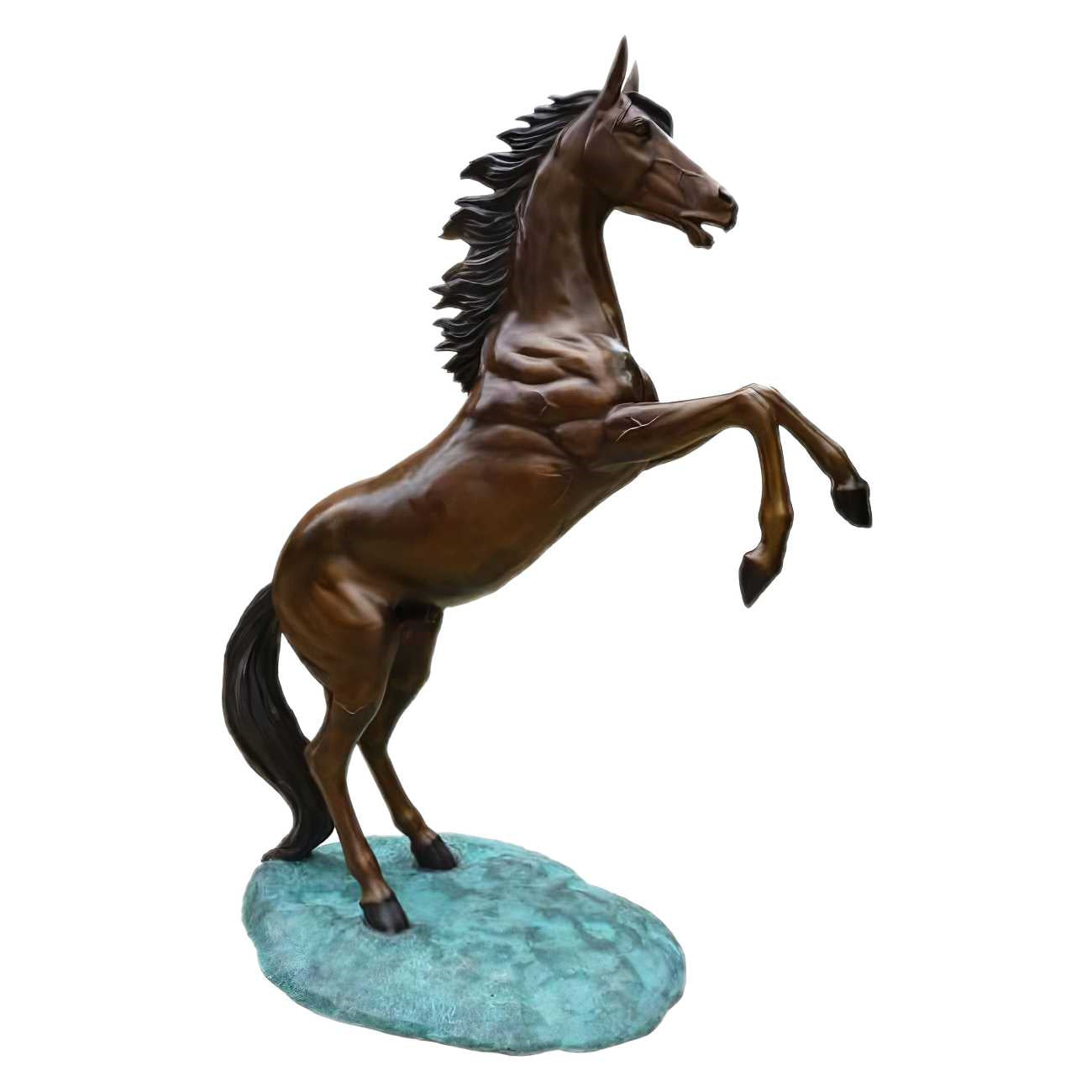 Large Rearing Horse Sculpture in Bronze