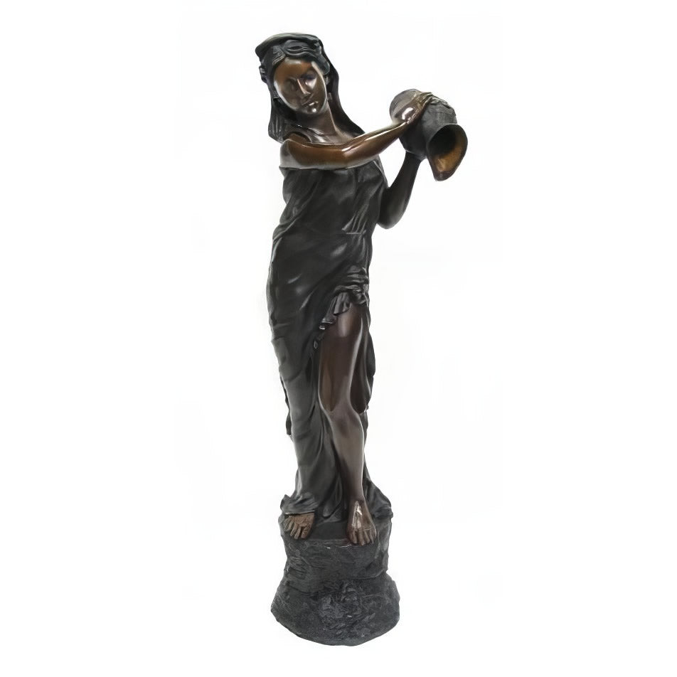 Bronze Lady with Water Vase Fountain