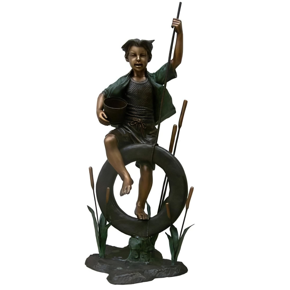Boy on Tire Swing Sculpture