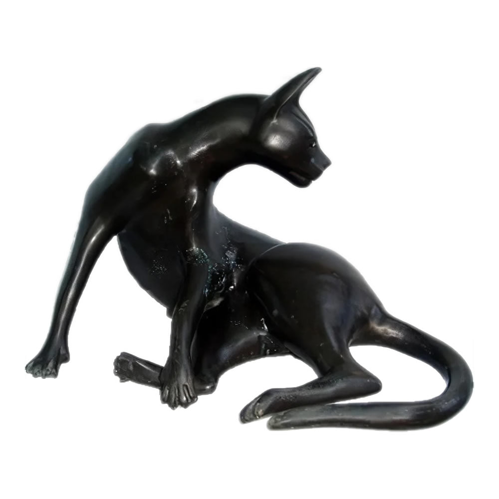 Bronze Cat Stretching Statue