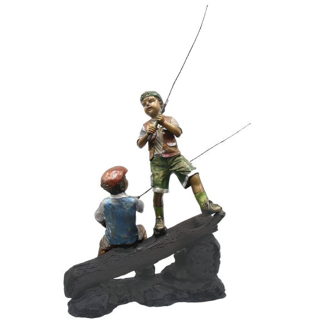 Two Boys Fishing Statue