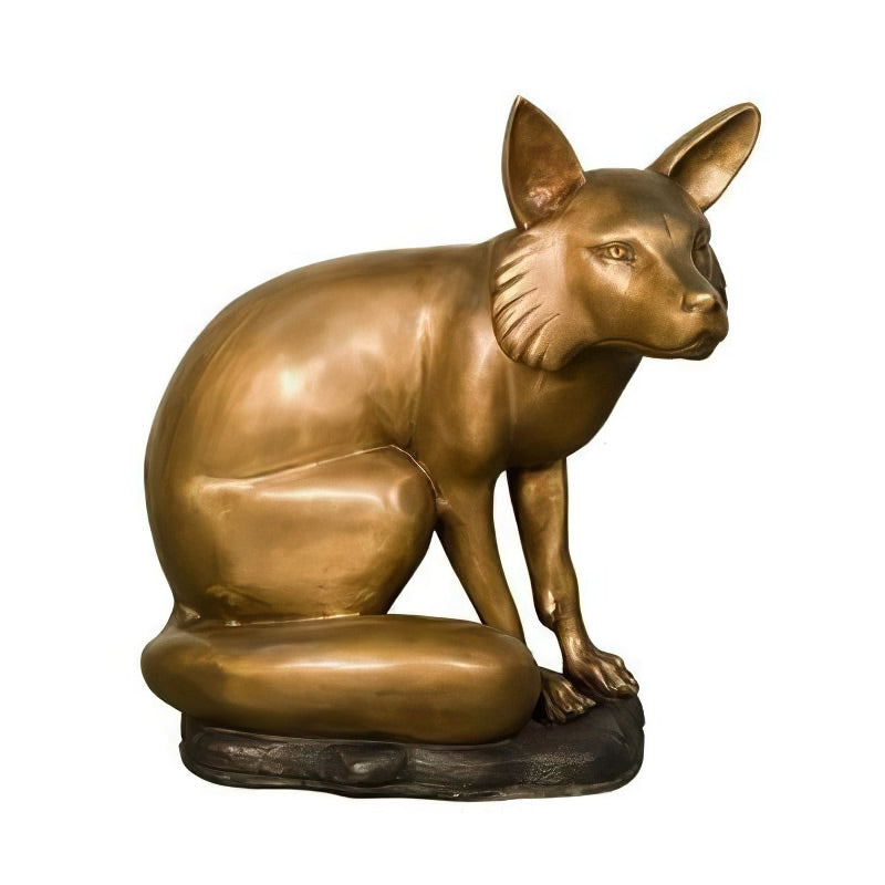 Bronze Sitting Fox Statue