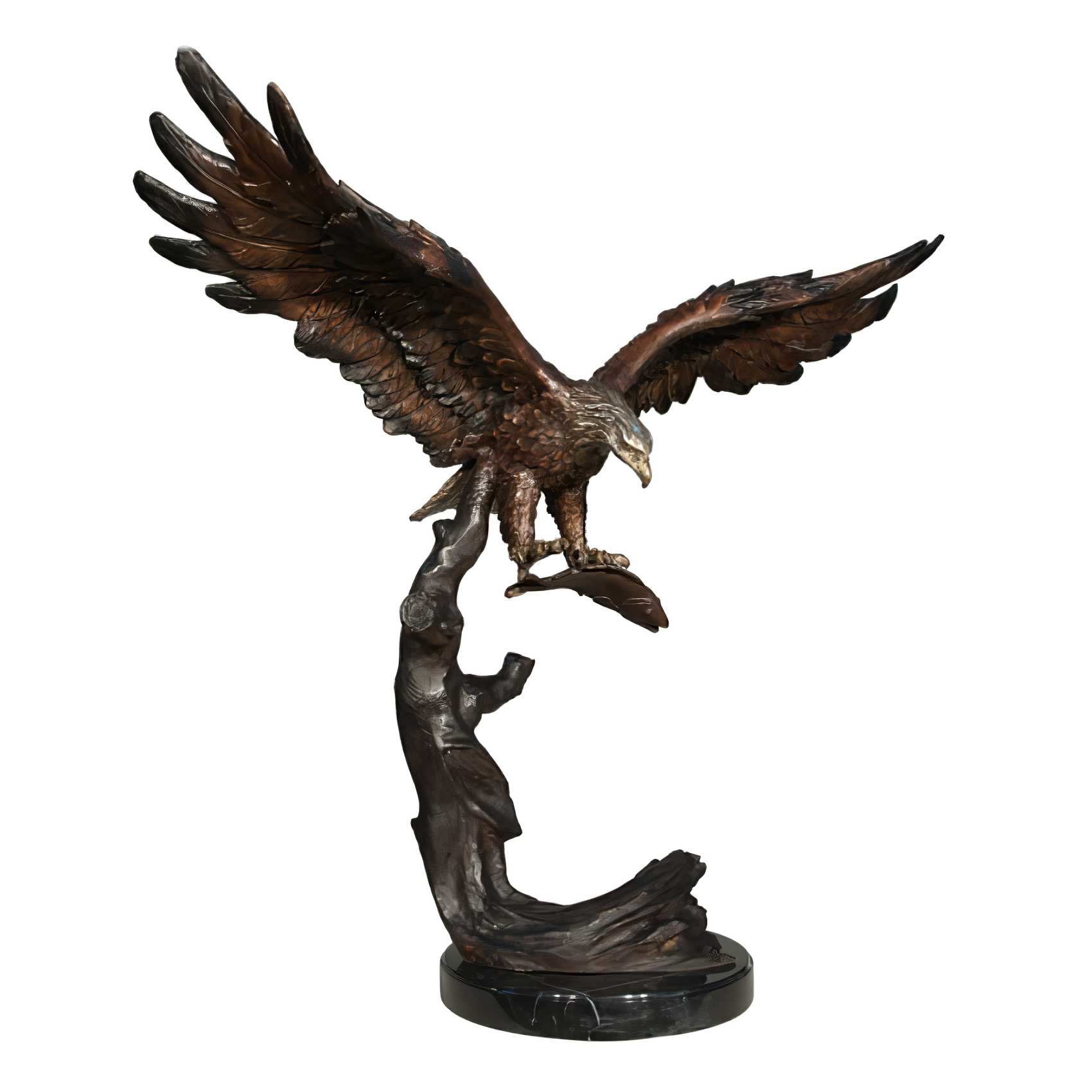 Bronze Flying Eagle on Branch Statue