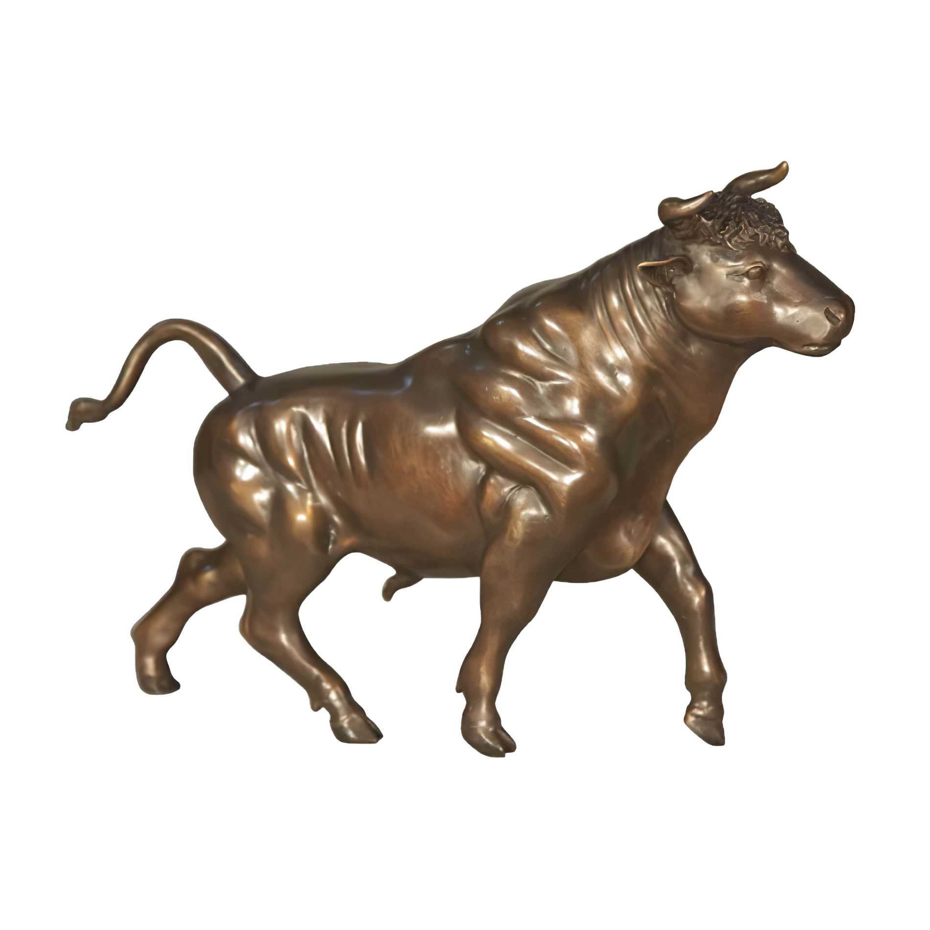Bronze Standing Bull Statue- Special Patina