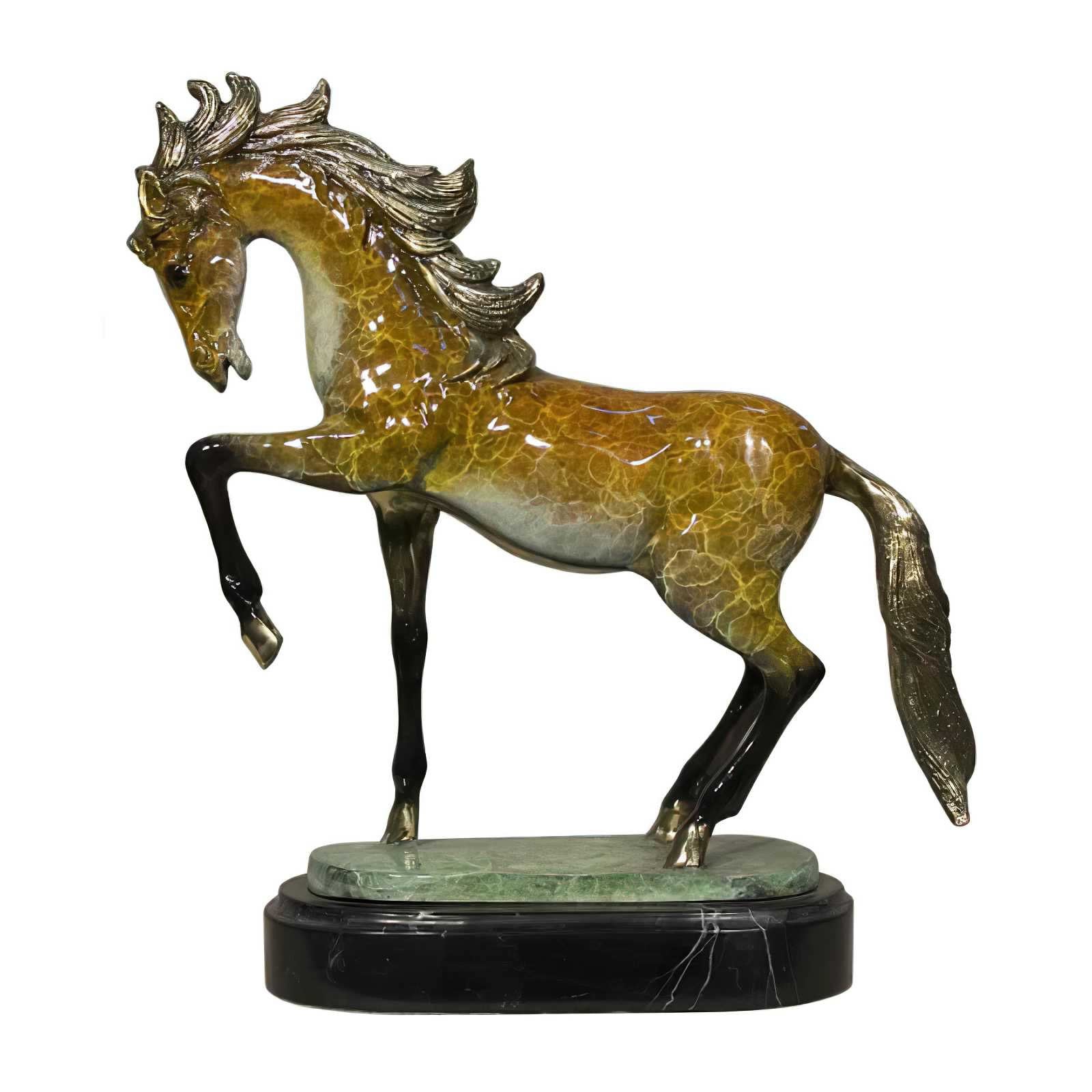 Bronze Prancing Horse Statue, Left Facing