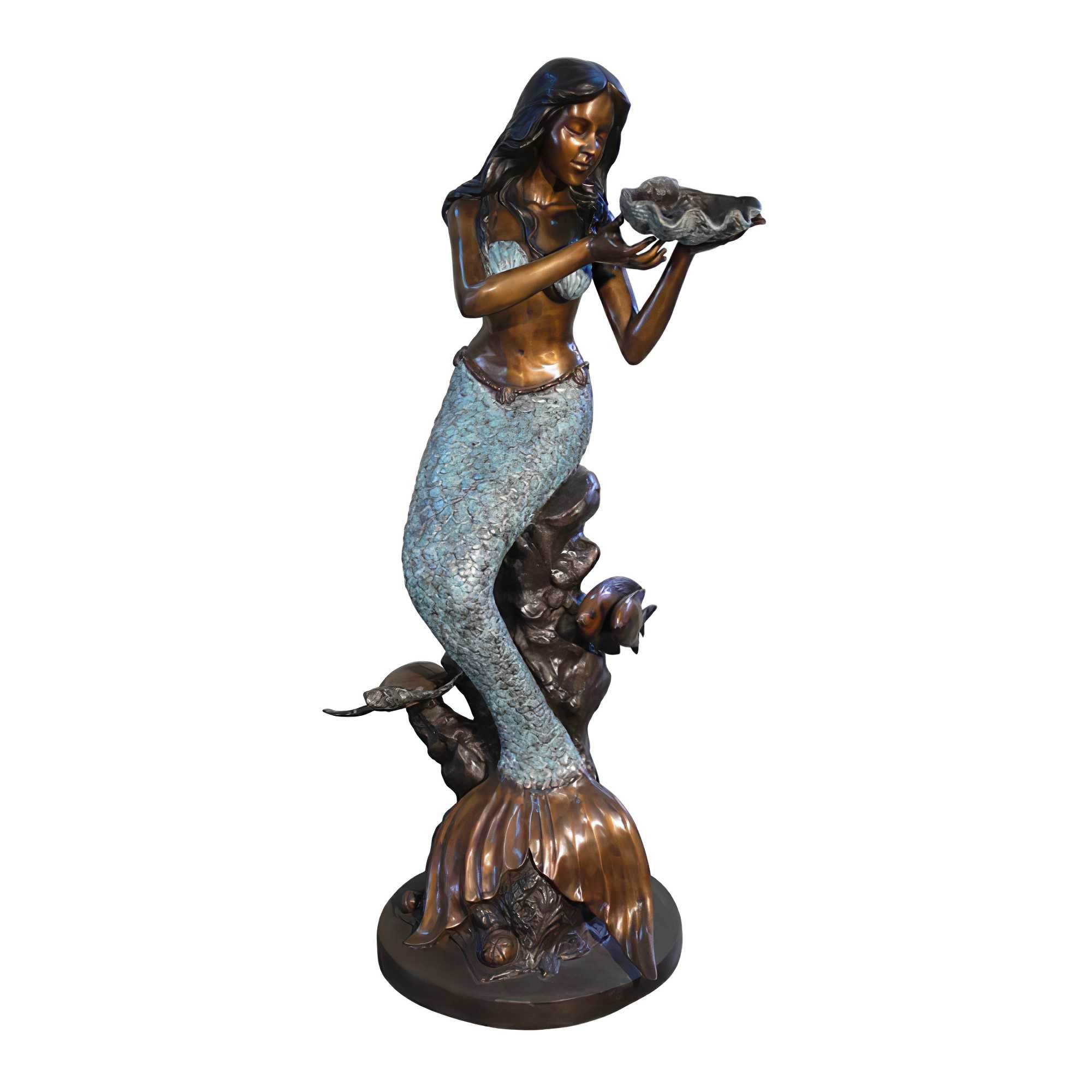 Mermaid With Shell- Bronze Fountain
