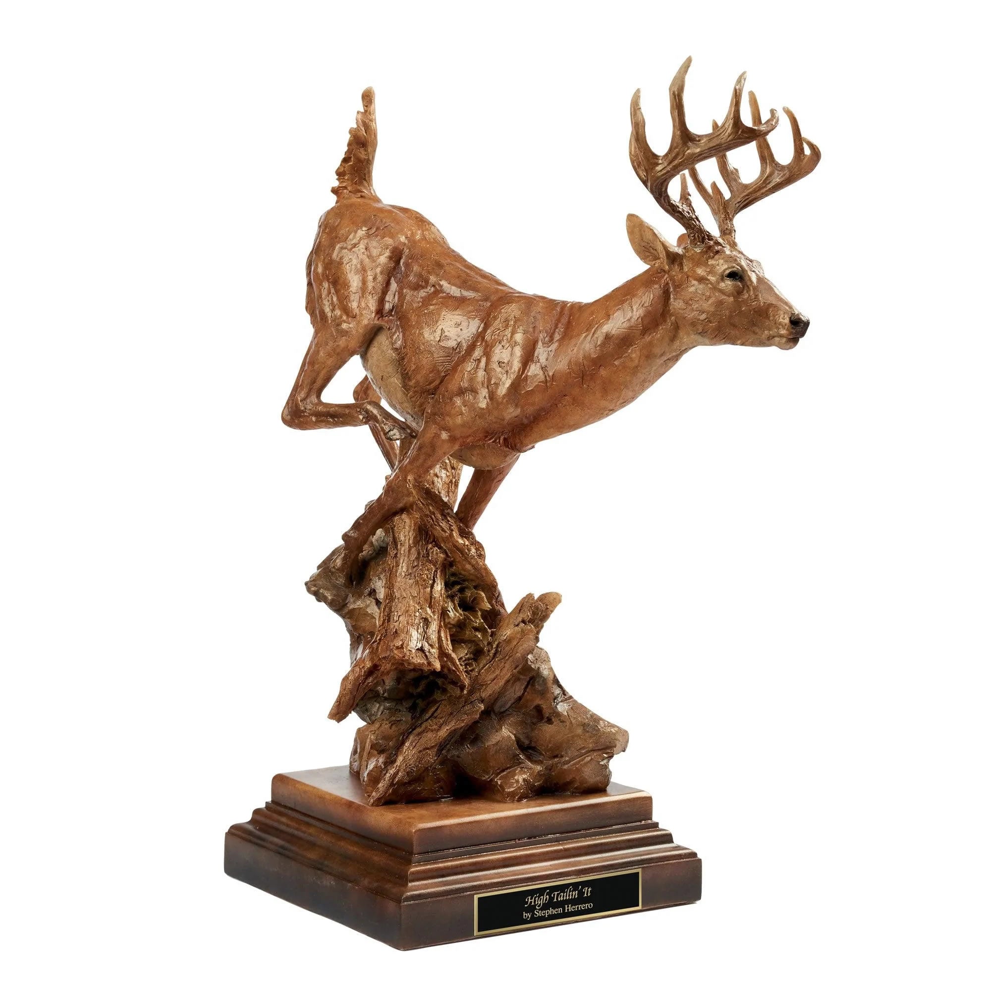 High Tailin' It - Whitetail Deer Sculpture