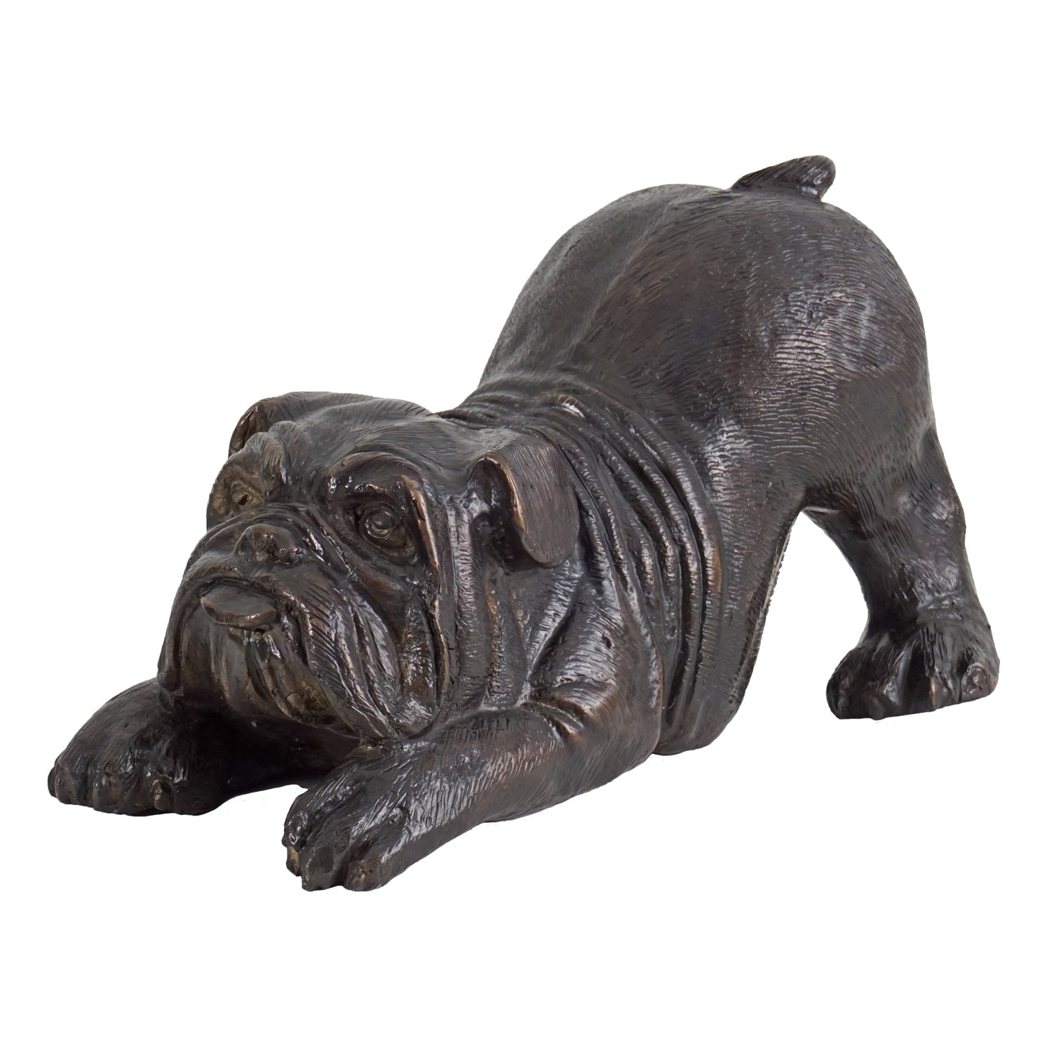 Bronze Bulldog Statue-6"H