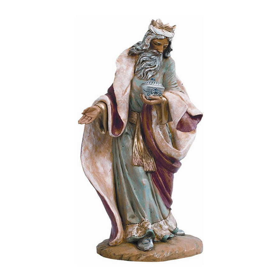 Fontanini Standing King Melchior Nativity Statue- 18 Inch Scale