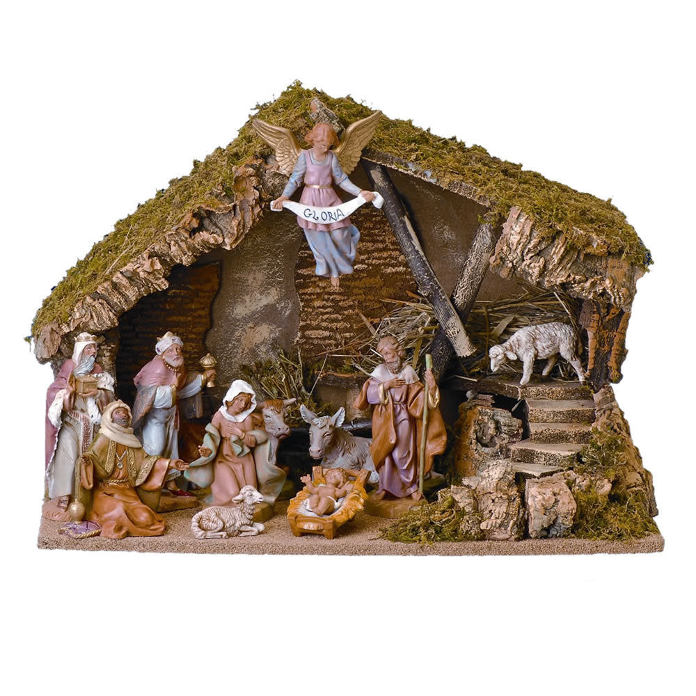 Fontanini 11 Piece Nativity Set with Italian Stable