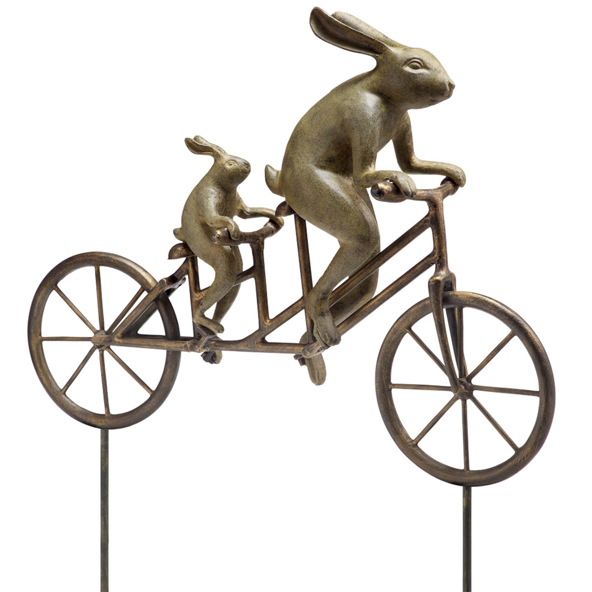Tandem Bicycle Bunnies Garden Sculpture #2