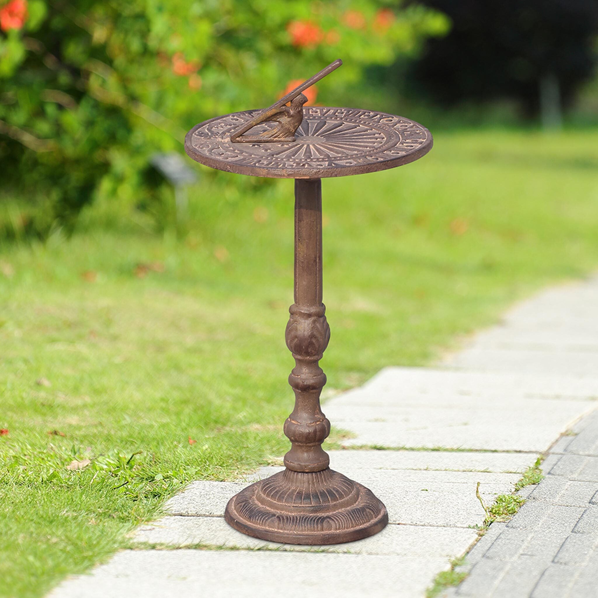 Antiqued Sundial on Stand #1