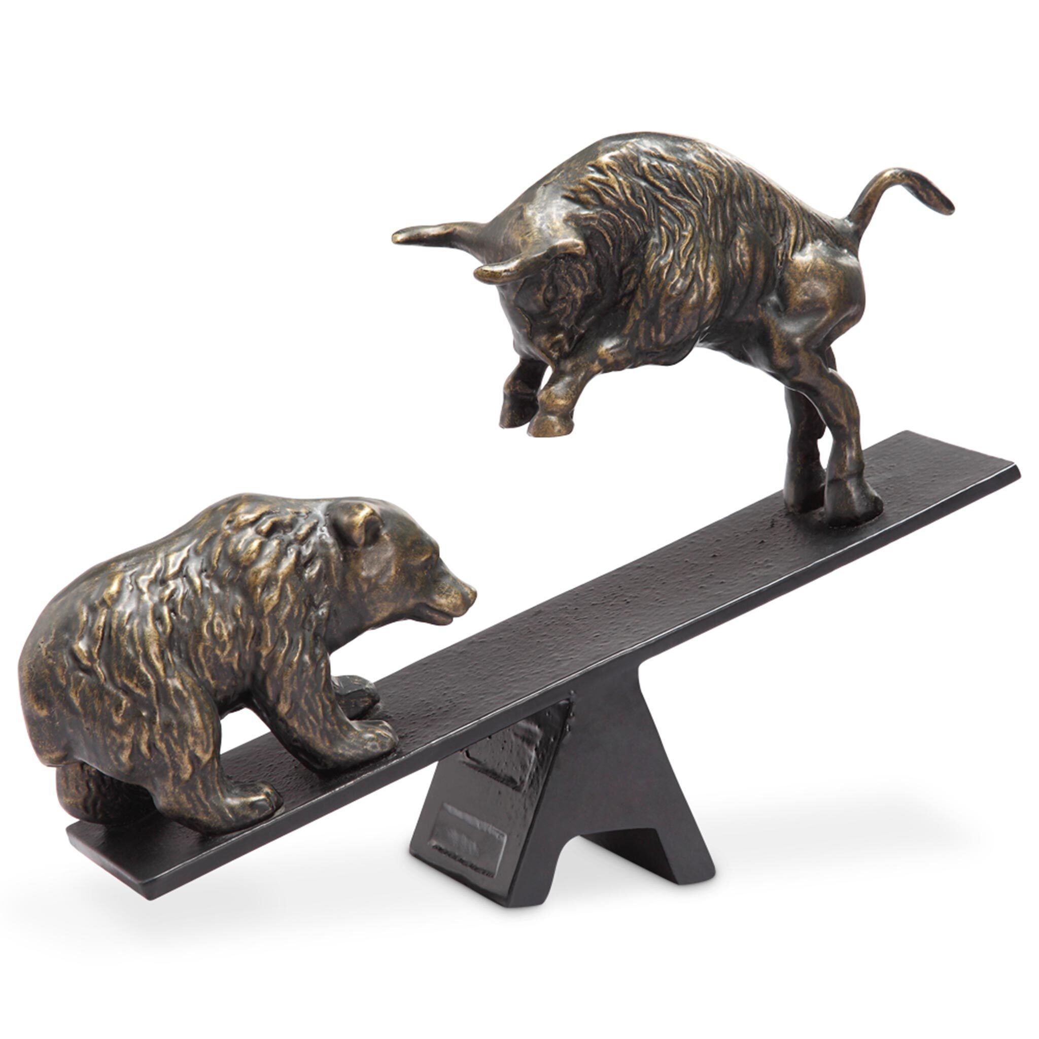 Wall Street Struggle - Bull and Bear Statue