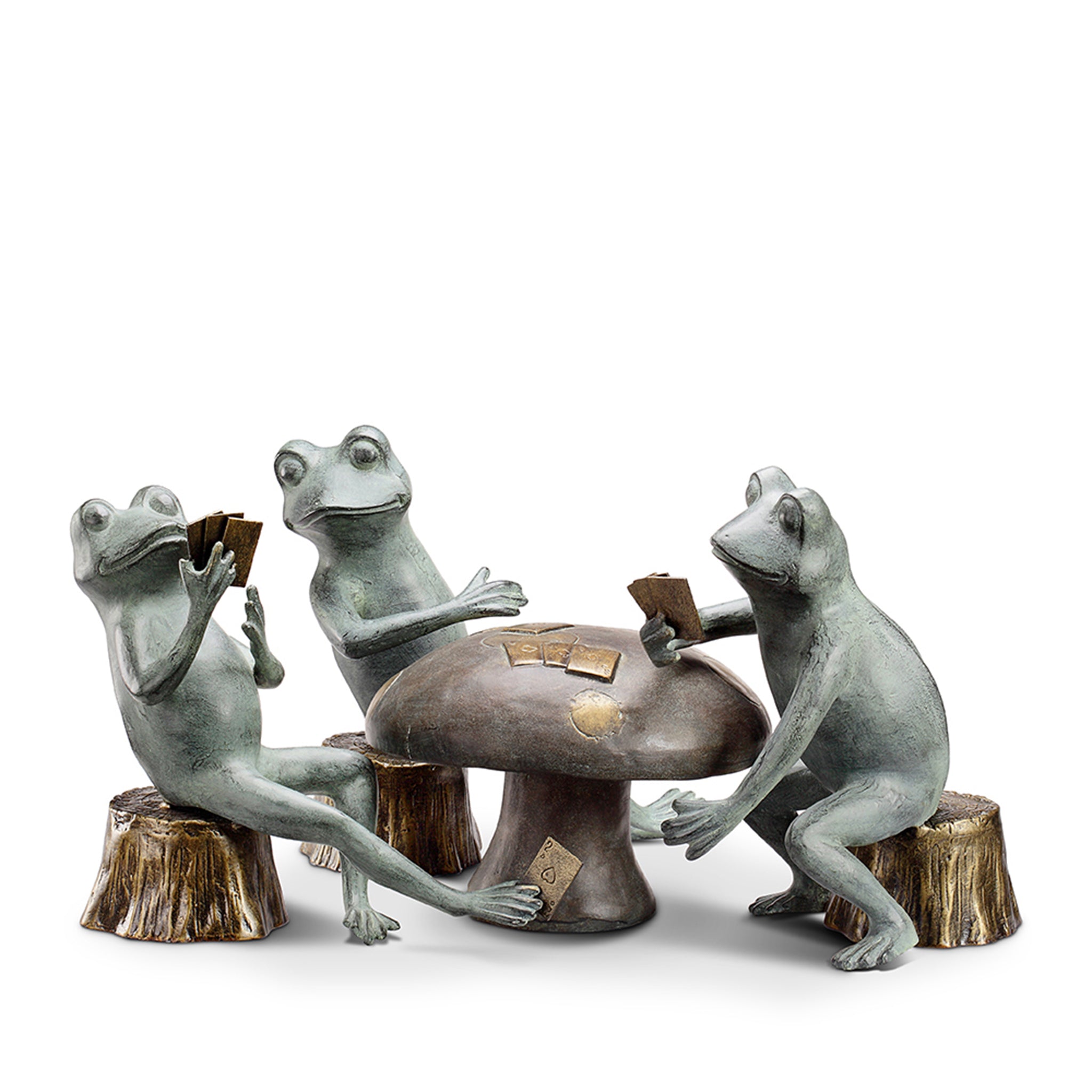 Card Cheat Frogs Garden Sculpture Set
