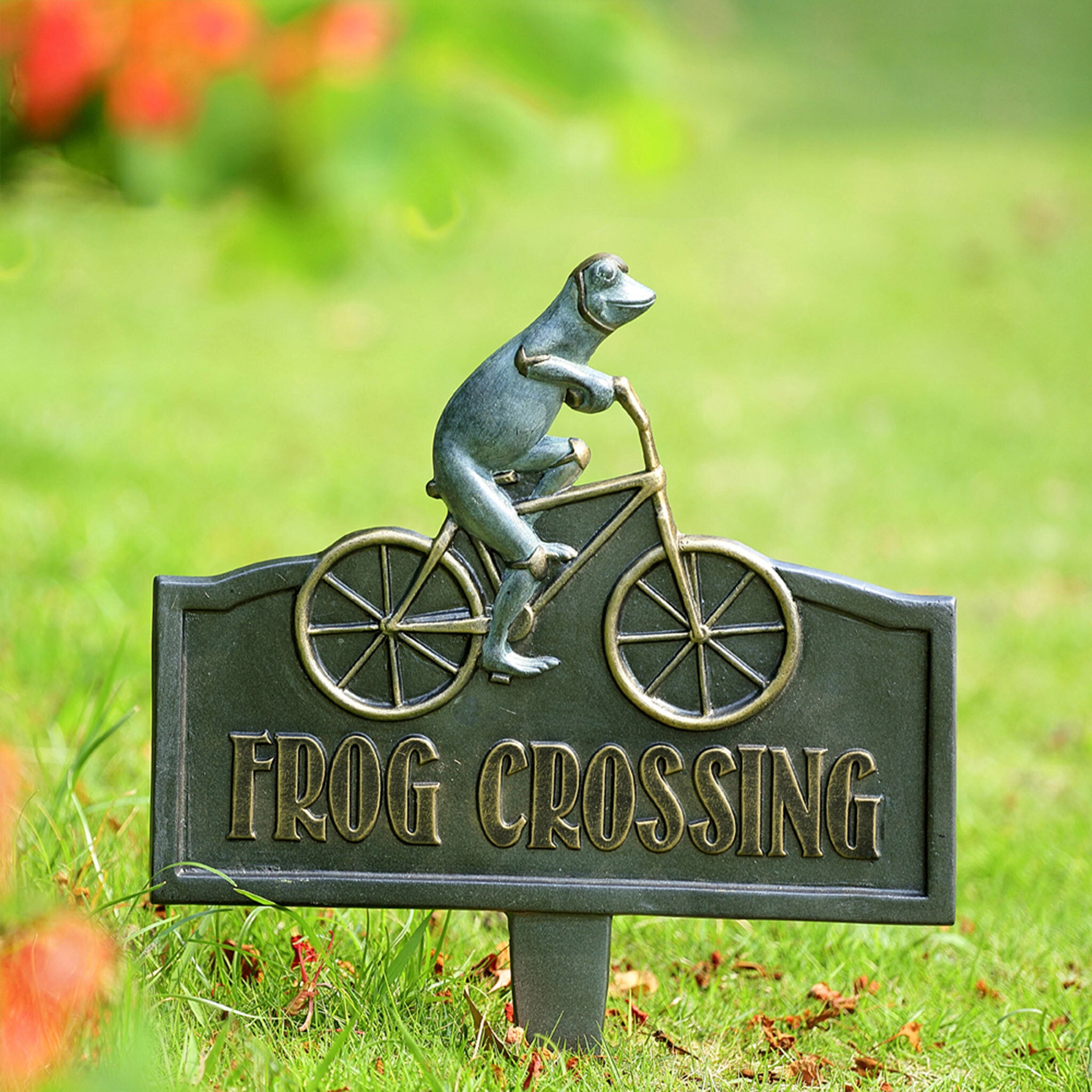 Frog Crossing Garden Sign