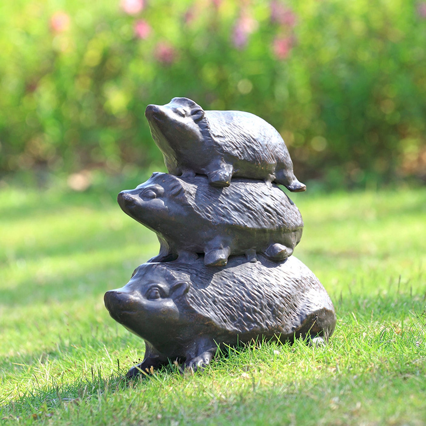 Prickly Trio Porcupine Garden Sculpture