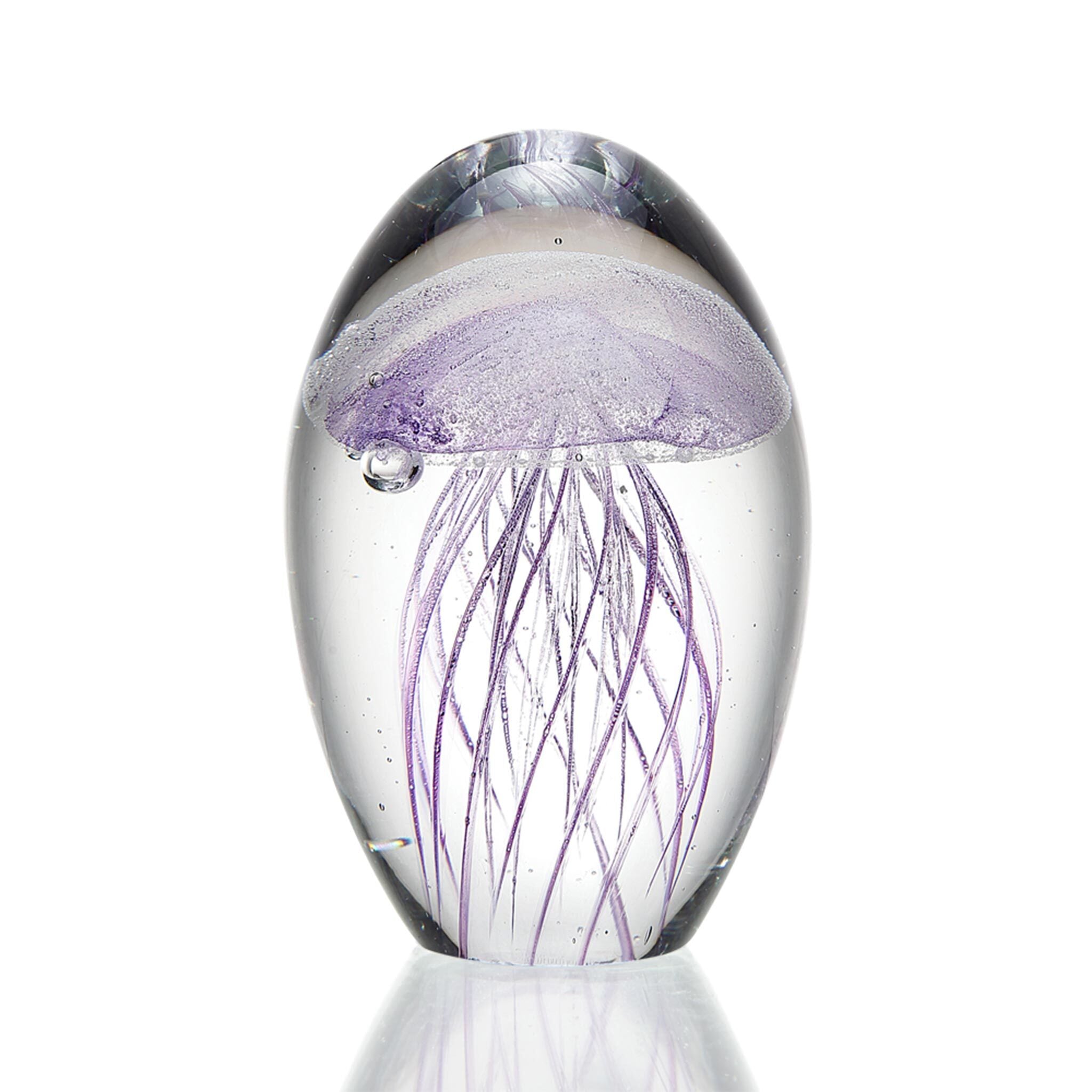 Art Glass Light Purple Jellyfish 4 Inch- Glow in the Dark