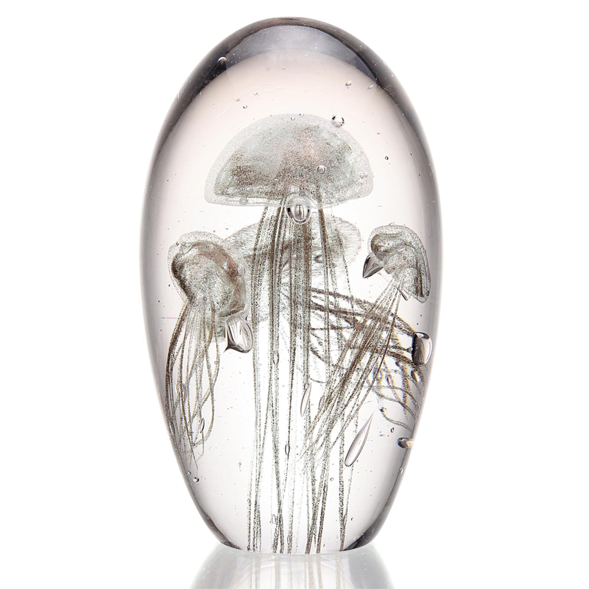 Art Glass Gold Jellyfish Quartet- Glow in the Dark
