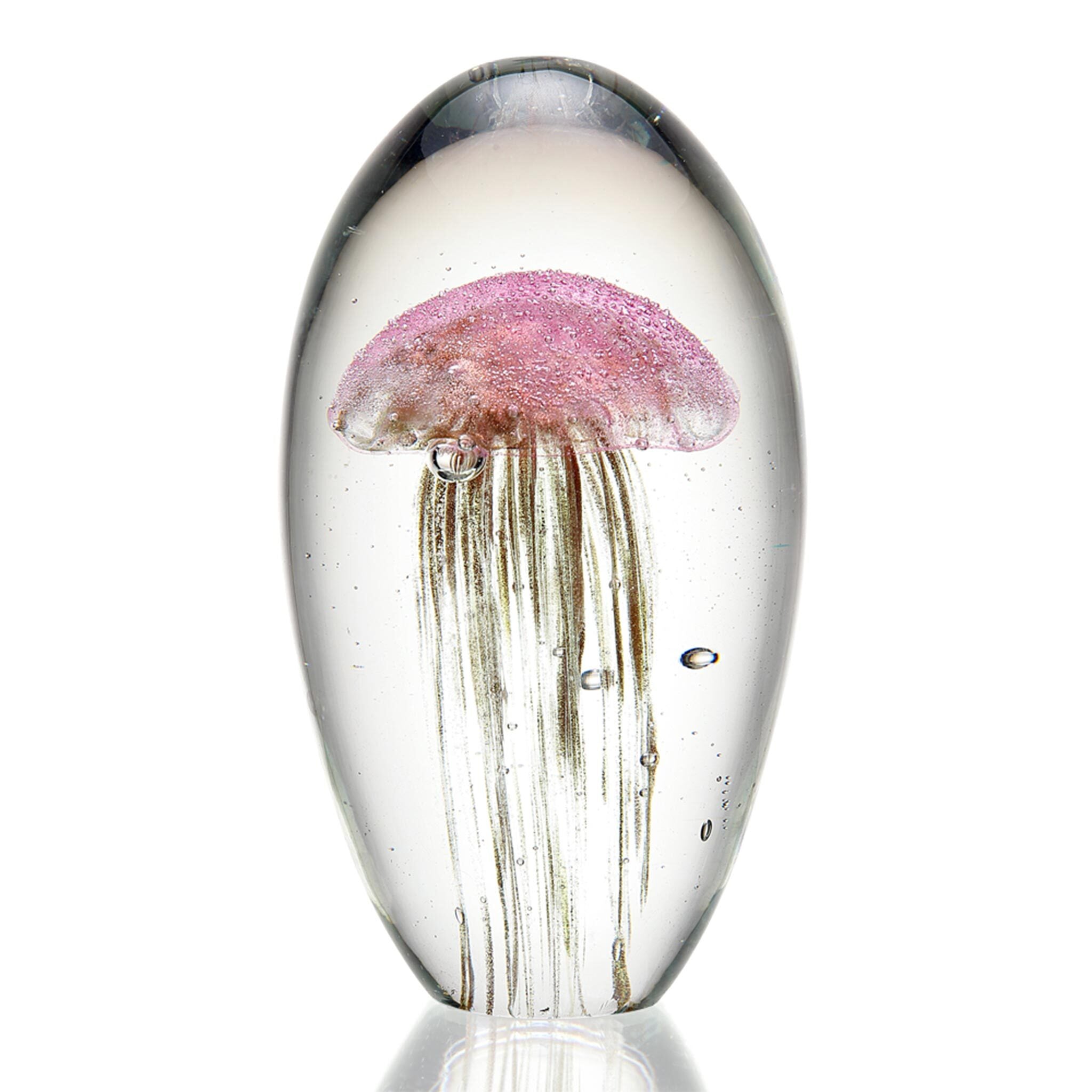 Art Glass Pink Jellyfish- Glow in the Dark