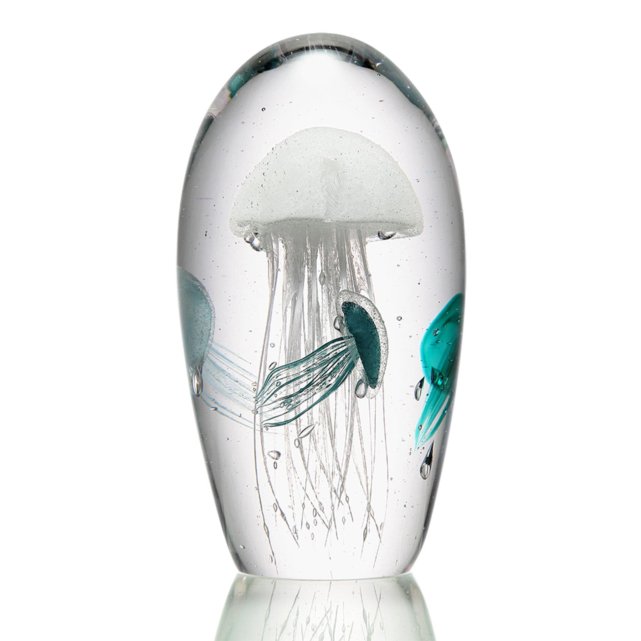 Art Glass Swimming Jellyfish Quartet 8.5 inch