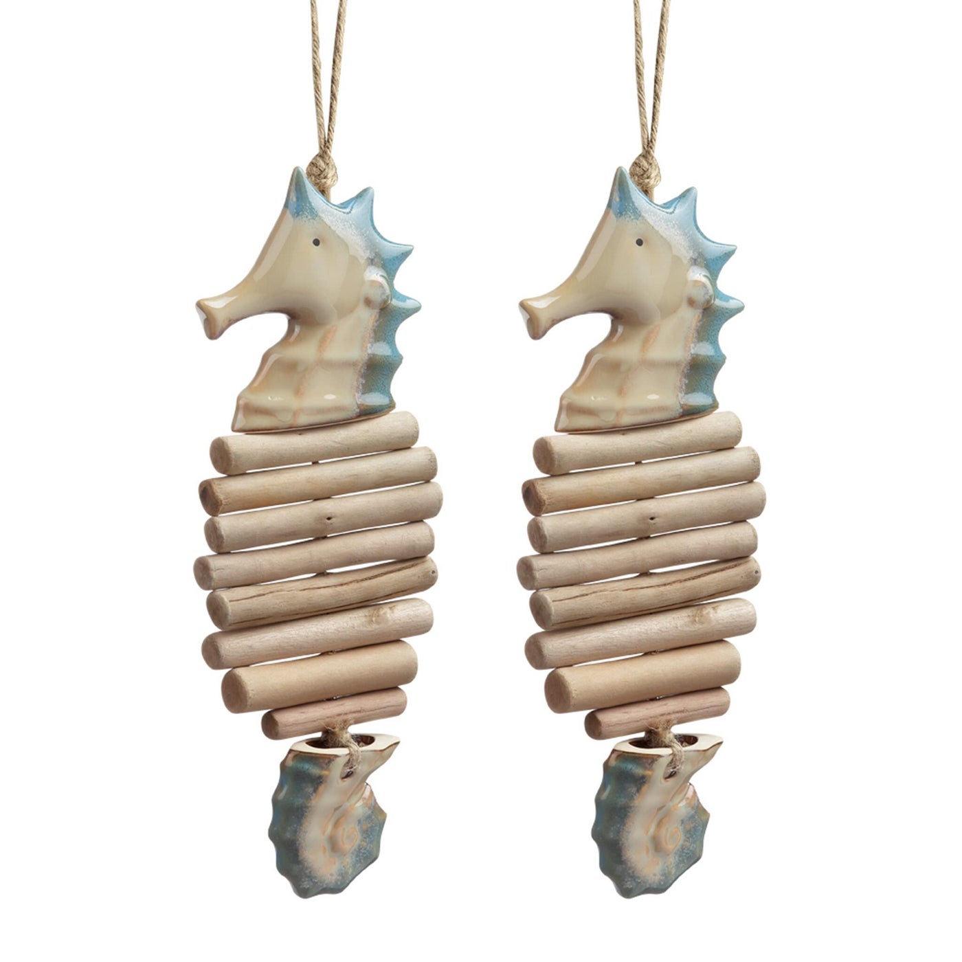 Ceramic Seahorse Mobiles, Set of 2