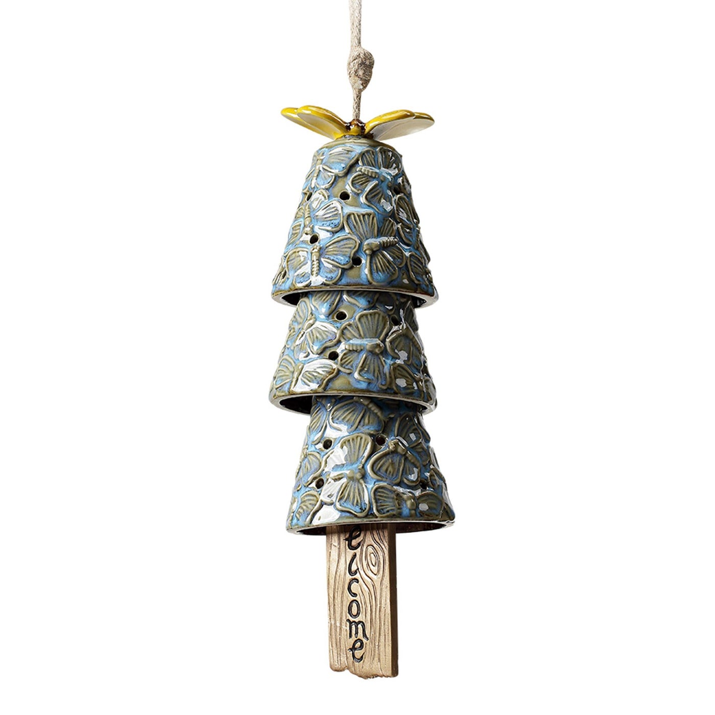 Dragonfly and Bells Ceramic Windchime