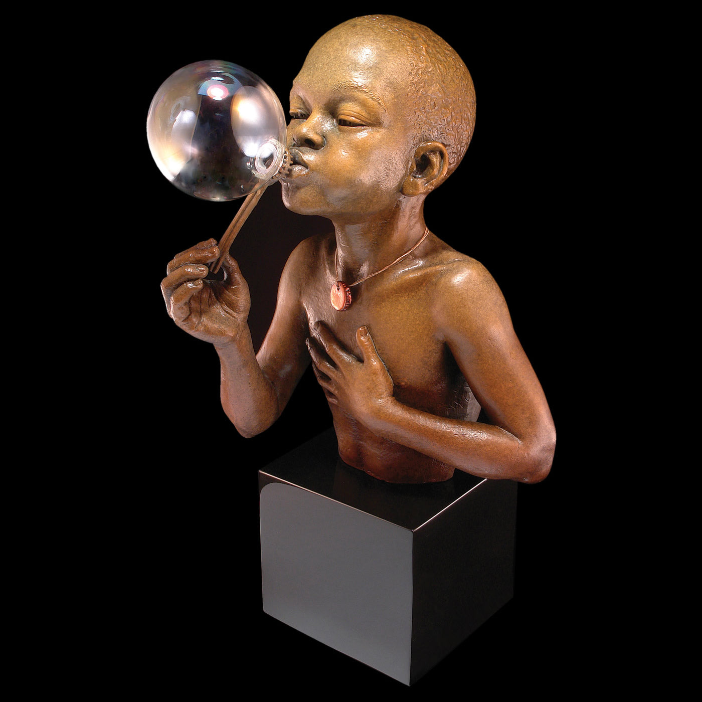 Summer Days Sculpture- Boy Blowing Bubbles