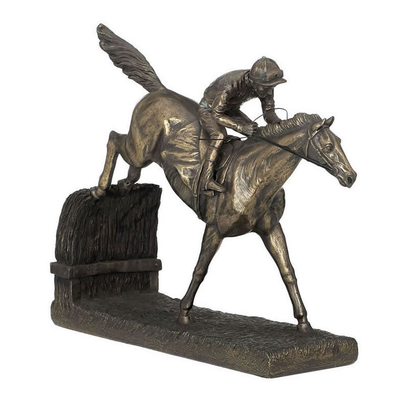 Horse with Jockey Landing Statue