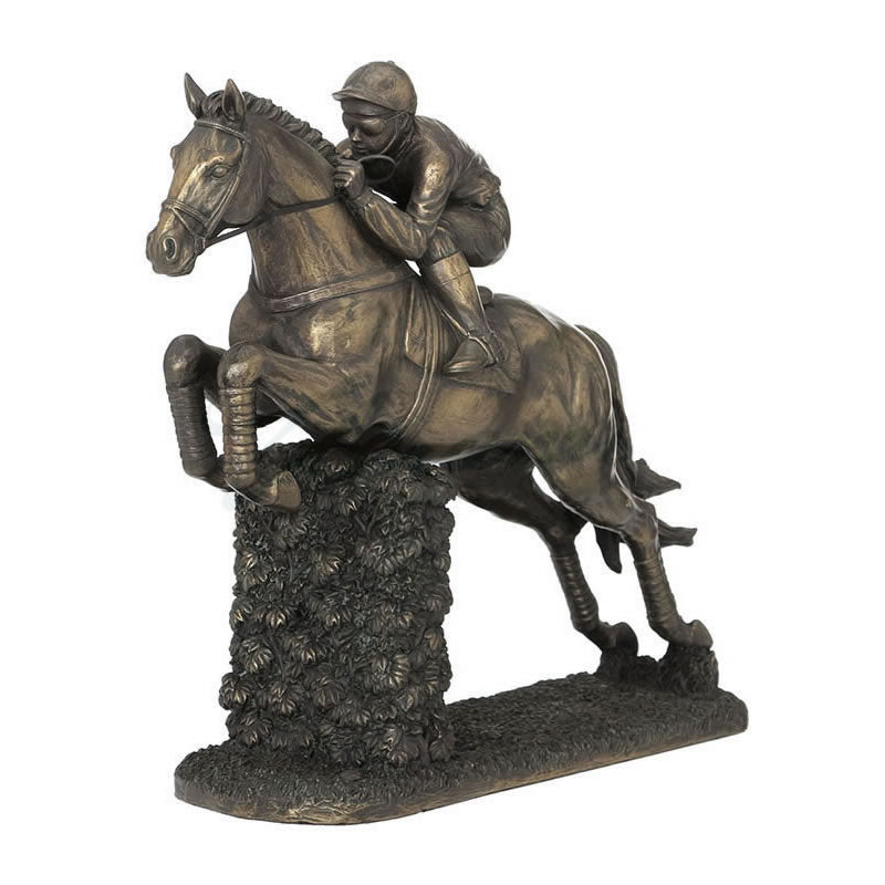 Jumping Horse Number 3 and Jockey Statue
