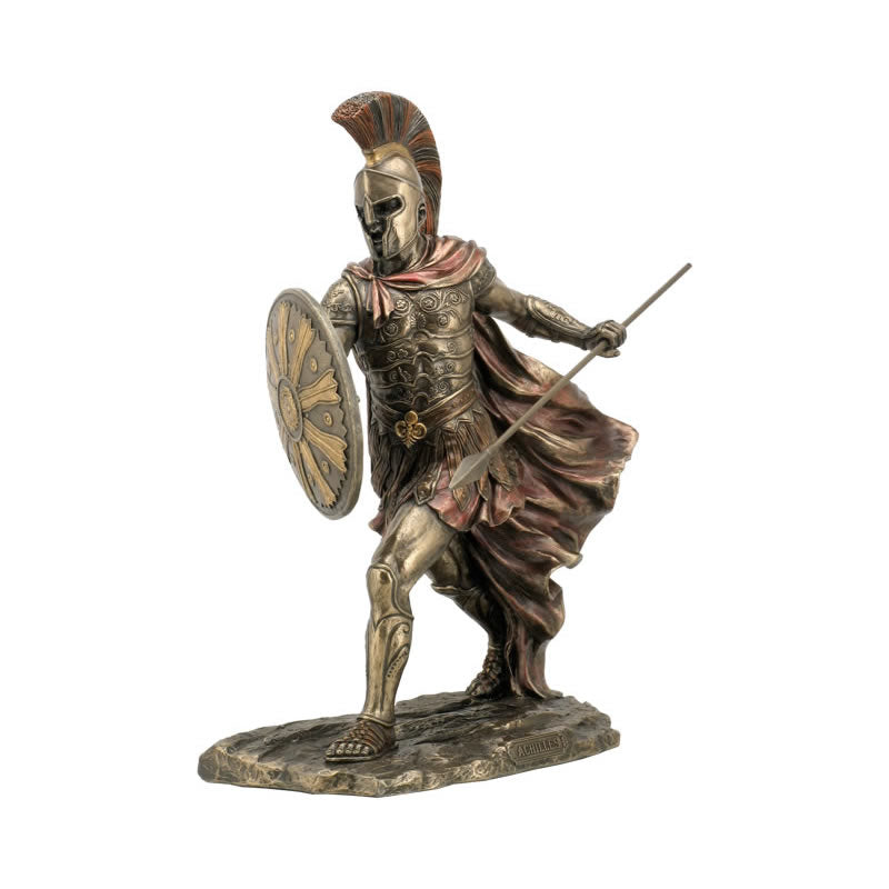 Achilles With Spear &amp; Shield Statue