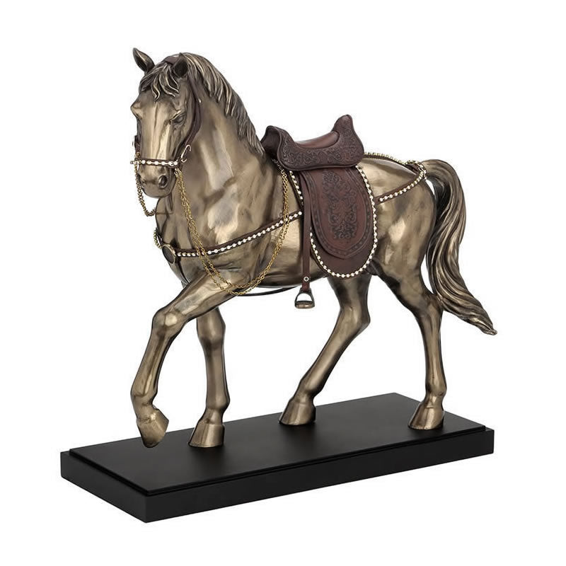 Horse With Crystal Bridle and Saddle Statue #2