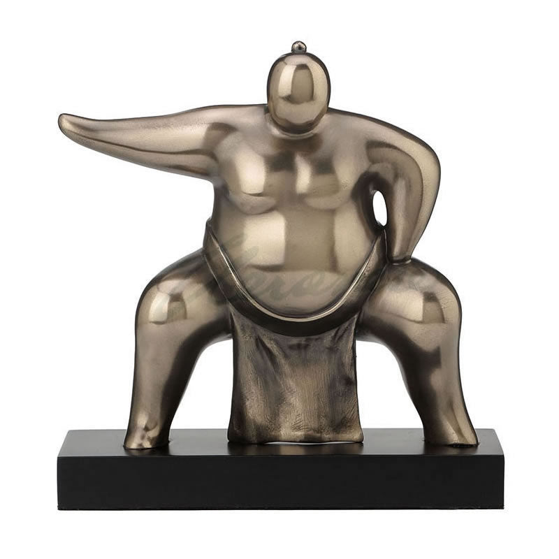 Abstract Squatting Sumo Wrestler Statue #2