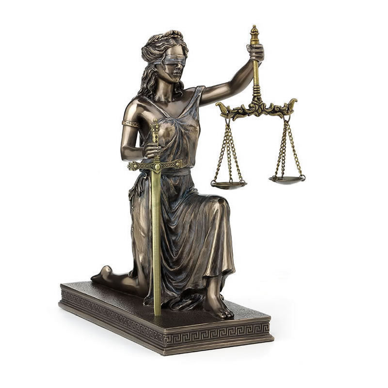 Kneeling Lady Justice Statue with Scale And Sword #2