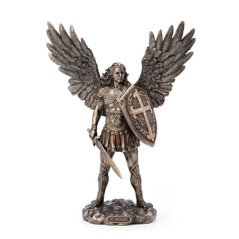 Archangel Saint Michael With Sword And Shield Statue