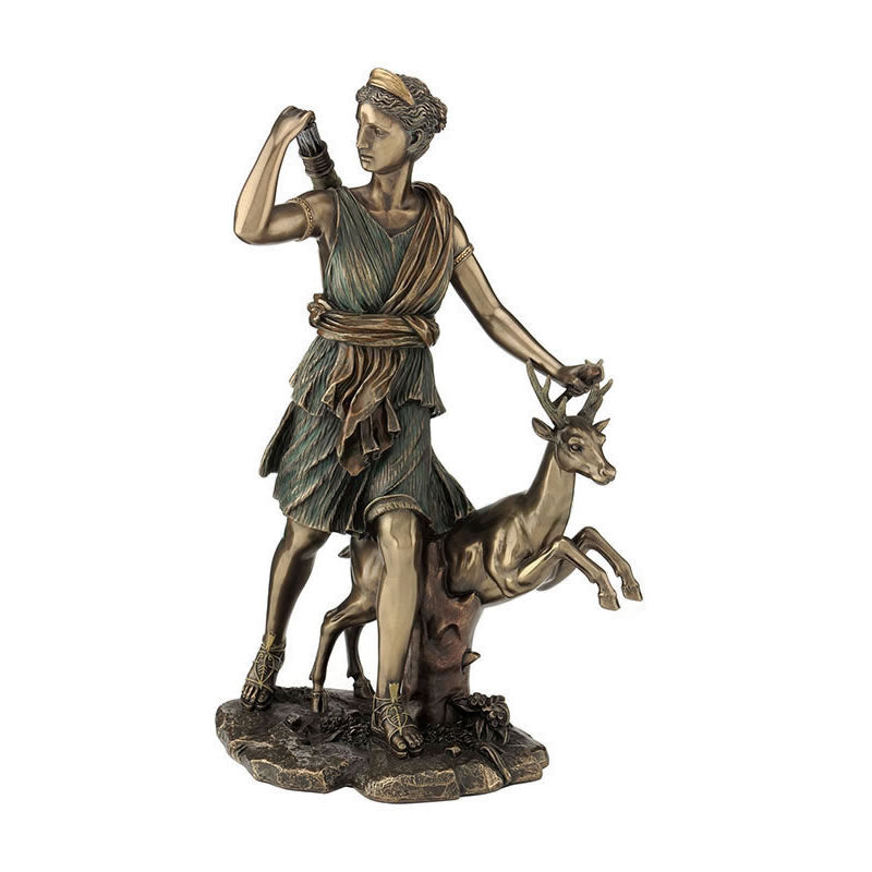 Greek Goddess Diana With Deer Statue