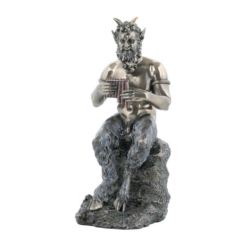 Greek God Pan Playing Pipe Statue