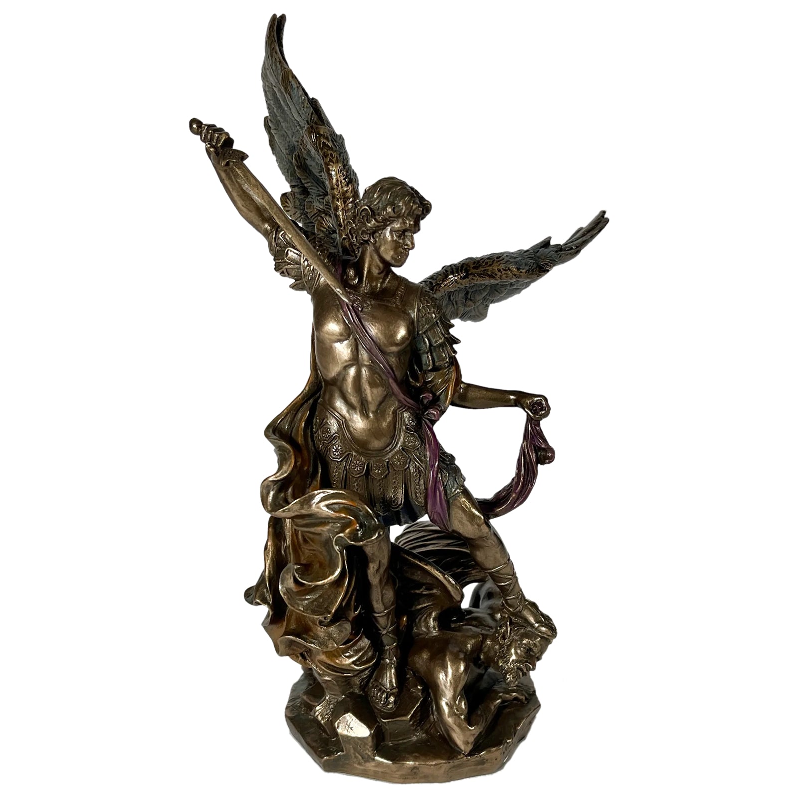 Saint Michael Slaying Demon Sculpture