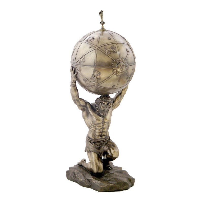 Atlas Holding Globe- Tall Box/Sculpture