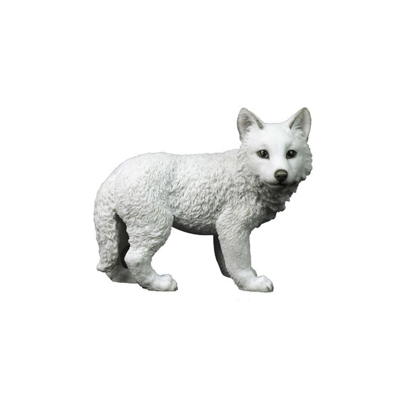 White Wolf Cub Statue