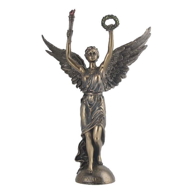 Nike Holding Torch And Wreath Statue