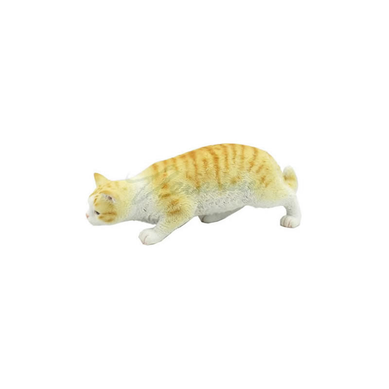 American Shorthair Tabby Cat Figurine- Cream & Orange