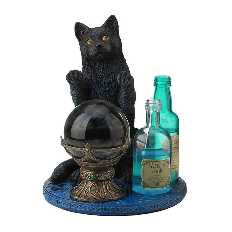 Witch's Apprentice Black Cat Statue by Lisa Parker