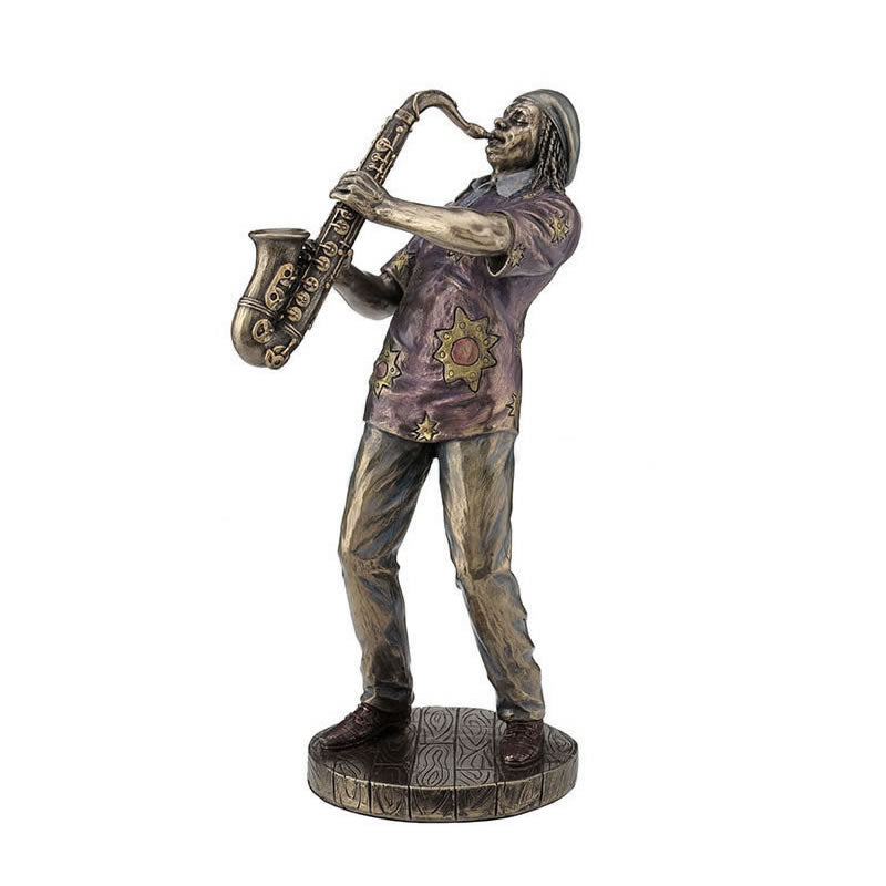 9.5" Jazz Band Saxophone Player Statue Sculpture Music Decor Male Musician Art 