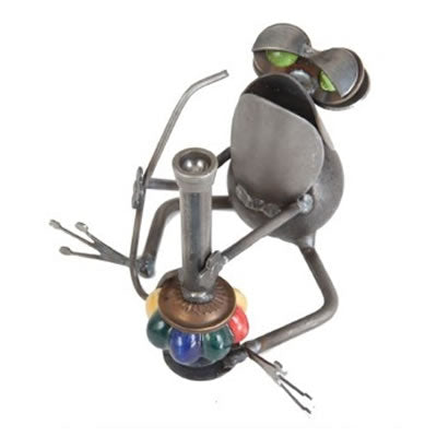 Frog with Hookah Pipe Sculpture
