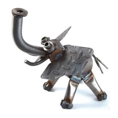 Metal Elephant Sculpture, Small